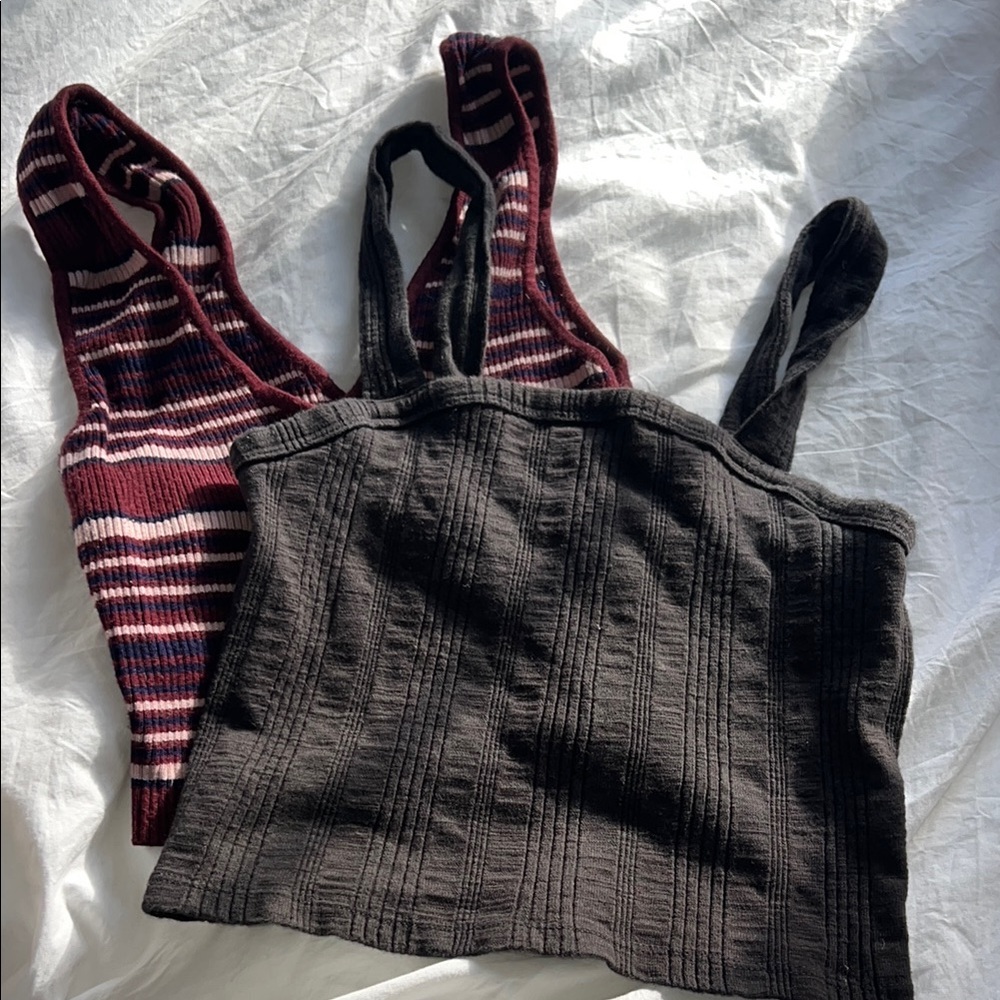 Striped and Solid Ribbed Tank Tops
